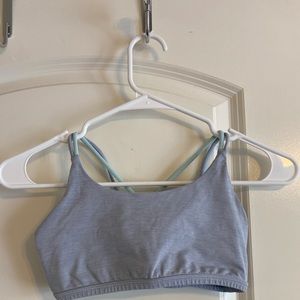 ivivva gray strappy back sports bra